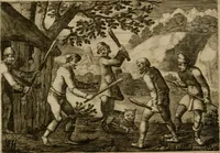 An illustration from Emblemata Florentii Schoonhovii I.C. Goudani, partim moralia, partim etiam civilia. Cum latiori eorundem ejusdem auctoris interpretatione. Accedunt et alia quaedam poëmatia in alijs poëmatum suorum libris non contenta (1618)
