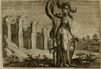 An illustration from Emblemata Florentii Schoonhovii I.C. Goudani, partim moralia, partim etiam civilia. Cum latiori eorundem ejusdem auctoris interpretatione. Accedunt et alia quaedam poëmatia in alijs poëmatum suorum libris non contenta (1618)