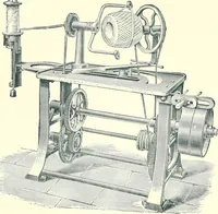 An illustration from Patentees and makers of machinery : on the latest and most approved principles for preparing, spinning & doubling, cotton, cotton waste, wool, worsted, silk, and bigonia yarns (1900)