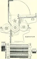 An illustration from Patentees and makers of machinery : on the latest and most approved principles for preparing, spinning & doubling, cotton, cotton waste, wool, worsted, silk, and bigonia yarns (1900)
