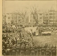 An illustration from Patriot's day celebration at Cambridge, Mass., April 19th, 1921. Also an address on the true American flag <our first national emblem and standard> the Cambridge flag (1921)