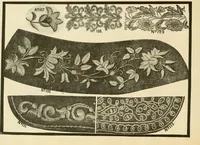 An illustration from Patterns for needle work, including the various kinds of embroidery, lace-work, etc., with diagrams showing the methods of making the various stitches (1882)