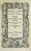 Picture 1 of 9 from Pavli Iovii novocomensis episcopi nvcerini Elogia virorum bellica virtute illustrium : septem libris iam olim ab authore comprehensa, et nunc ex eiusdem Mvsaeo ad viuum expressis imaginibus exornata (1575), leaf 5