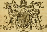 An illustration from The peerage of England : a complete view of the several orders of nobility ... together with an introduction, shewing the high and illustrious extraction of our most gracious sovereign: also an historical account of all the offices of state, usually filled by the nobility, the arms of the all the Lords spiritual and temporal, three useful plates teaching the art of heraldry, &c. &c. &c. (1766)