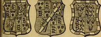 An illustration from The peerage of England : a complete view of the several orders of nobility ... together with an introduction, shewing the high and illustrious extraction of our most gracious sovereign: also an historical account of all the offices of state, usually filled by the nobility, the arms of the all the Lords spiritual and temporal, three useful plates teaching the art of heraldry, &c. &c. &c. (1766)