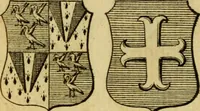 An illustration from The peerage of England : a complete view of the several orders of nobility ... together with an introduction, shewing the high and illustrious extraction of our most gracious sovereign: also an historical account of all the offices of state, usually filled by the nobility, the arms of the all the Lords spiritual and temporal, three useful plates teaching the art of heraldry, &c. &c. &c. (1766)