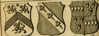 An illustration from The peerage of England : a complete view of the several orders of nobility ... together with an introduction, shewing the high and illustrious extraction of our most gracious sovereign: also an historical account of all the offices of state, usually filled by the nobility, the arms of the all the Lords spiritual and temporal, three useful plates teaching the art of heraldry, &c. &c. &c. (1766)