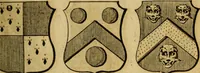 An illustration from The peerage of England : a complete view of the several orders of nobility ... together with an introduction, shewing the high and illustrious extraction of our most gracious sovereign: also an historical account of all the offices of state, usually filled by the nobility, the arms of the all the Lords spiritual and temporal, three useful plates teaching the art of heraldry, &c. &c. &c. (1766)