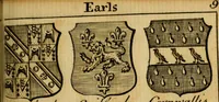 An illustration from The peerage of England : a complete view of the several orders of nobility ... together with an introduction, shewing the high and illustrious extraction of our most gracious sovereign: also an historical account of all the offices of state, usually filled by the nobility, the arms of the all the Lords spiritual and temporal, three useful plates teaching the art of heraldry, &c. &c. &c. (1766)