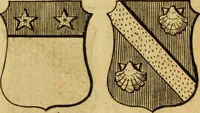 An illustration from The peerage of England : a complete view of the several orders of nobility ... together with an introduction, shewing the high and illustrious extraction of our most gracious sovereign: also an historical account of all the offices of state, usually filled by the nobility, the arms of the all the Lords spiritual and temporal, three useful plates teaching the art of heraldry, &c. &c. &c. (1766)