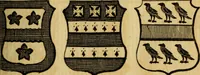 An illustration from The peerage of England : a complete view of the several orders of nobility ... together with an introduction, shewing the high and illustrious extraction of our most gracious sovereign: also an historical account of all the offices of state, usually filled by the nobility, the arms of the all the Lords spiritual and temporal, three useful plates teaching the art of heraldry, &c. &c. &c. (1766)
