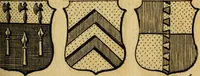 An illustration from The peerage of England : a complete view of the several orders of nobility ... together with an introduction, shewing the high and illustrious extraction of our most gracious sovereign: also an historical account of all the offices of state, usually filled by the nobility, the arms of the all the Lords spiritual and temporal, three useful plates teaching the art of heraldry, &c. &c. &c. (1766)