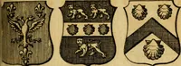 An illustration from The peerage of England : a complete view of the several orders of nobility ... together with an introduction, shewing the high and illustrious extraction of our most gracious sovereign: also an historical account of all the offices of state, usually filled by the nobility, the arms of the all the Lords spiritual and temporal, three useful plates teaching the art of heraldry, &c. &c. &c. (1766)