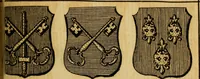 An illustration from The peerage of England : a complete view of the several orders of nobility ... together with an introduction, shewing the high and illustrious extraction of our most gracious sovereign: also an historical account of all the offices of state, usually filled by the nobility, the arms of the all the Lords spiritual and temporal, three useful plates teaching the art of heraldry, &c. &c. &c. (1766)