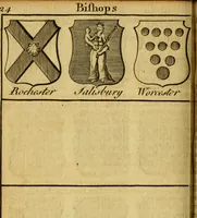 Picture 82 of 82 from The peerage of England : a complete view of the several orders of nobility ... together with an introduction, shewing the high and illustrious extraction of our most gracious sovereign: also an historical account of all the offices of state, usually filled by the nobility, the arms of the all the Lords spiritual and temporal, three useful plates teaching the art of heraldry, &c. &c. &c. (1766), leaf 65