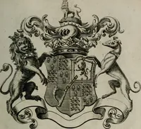 An illustration from The peerage of England : containing a genealogical and historical account of all the peers of England ... : collected from records, old wills, authentick manuscripts, our most approv'd historians, and other authorities (1735)