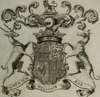 An illustration from The peerage of England : containing a genealogical and historical account of all the peers of England ... : collected from records, old wills, authentick manuscripts, our most approv'd historians, and other authorities (1735)