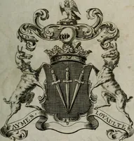 An illustration from The peerage of England : containing a genealogical and historical account of all the peers of England ... : collected from records, old wills, authentick manuscripts, our most approv'd historians, and other authorities (1735)