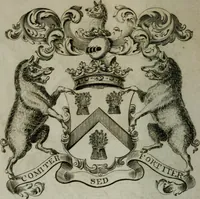 An illustration from The peerage of England : containing a genealogical and historical account of all the peers of England ... : collected from records, old wills, authentick manuscripts, our most approv'd historians, and other authorities (1735)