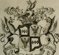 An illustration from The peerage of England : containing a genealogical and historical account of all the peers of England ... : collected from records, old wills, authentick manuscripts, our most approv'd historians, and other authorities (1735)
