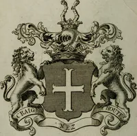 An illustration from The peerage of England : containing a genealogical and historical account of all the peers of England ... : collected from records, old wills, authentick manuscripts, our most approv'd historians, and other authorities (1735)