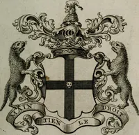 An illustration from The peerage of England : containing a genealogical and historical account of all the peers of England ... : collected from records, old wills, authentick manuscripts, our most approv'd historians, and other authorities (1735)