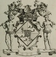 An illustration from The peerage of England : containing a genealogical and historical account of all the peers of England ... : collected from records, old wills, authentick manuscripts, our most approv'd historians, and other authorities (1735)