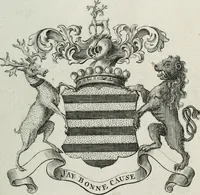 An illustration from The peerage of England : containing a genealogical and historical account of all the peers of England ... : collected from records, old wills, authentick manuscripts, our most approv'd historians, and other authorities (1735)