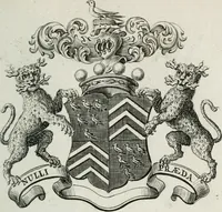 An illustration from The peerage of England : containing a genealogical and historical account of all the peers of England ... : collected from records, old wills, authentick manuscripts, our most approv'd historians, and other authorities (1735)