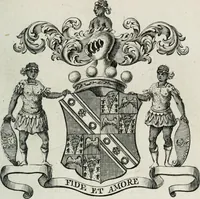 An illustration from The peerage of England : containing a genealogical and historical account of all the peers of England ... : collected from records, old wills, authentick manuscripts, our most approv'd historians, and other authorities (1735)