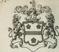 An illustration from The peerage of England : containing a genealogical and historical account of all the peers of England ... : collected from records, old wills, authentick manuscripts, our most approv'd historians, and other authorities (1735)