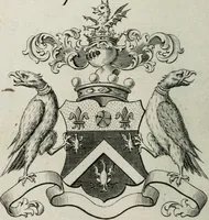 An illustration from The peerage of England : containing a genealogical and historical account of all the peers of England ... : collected from records, old wills, authentick manuscripts, our most approv'd historians, and other authorities (1735)