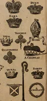 An illustration from The peerage of Scotland : a complete view of the several orders of nobility, of that ancient kingdom; their descents, marriages, issue, and relations; their creations, armorial bearings, crests, supporters, mottos, chief seats, and the high offices they possess ... together with a list of the sixteen peers, from the union to 1767 ... (1767)