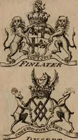 An illustration from The peerage of Scotland : a complete view of the several orders of nobility, of that ancient kingdom; their descents, marriages, issue, and relations; their creations, armorial bearings, crests, supporters, mottos, chief seats, and the high offices they possess ... together with a list of the sixteen peers, from the union to 1767 ... (1767)