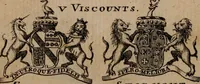 An illustration from The peerage of Scotland : a complete view of the several orders of nobility, of that ancient kingdom; their descents, marriages, issue, and relations; their creations, armorial bearings, crests, supporters, mottos, chief seats, and the high offices they possess ... together with a list of the sixteen peers, from the union to 1767 ... (1767)