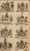An illustration from The peerage of Scotland : a complete view of the several orders of nobility, of that ancient kingdom; their descents, marriages, issue, and relations; their creations, armorial bearings, crests, supporters, mottos, chief seats, and the high offices they possess ... together with a list of the sixteen peers, from the union to 1767 ... (1767)