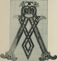 An illustration from Peintures et initiales de la première [et seconde] Bible de Charles le Chauve (1911)