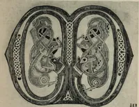An illustration from Peintures et initiales de la première [et seconde] Bible de Charles le Chauve (1911)