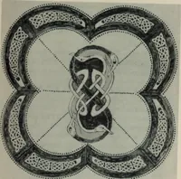 An illustration from Peintures et initiales de la première [et seconde] Bible de Charles le Chauve (1911)