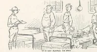 An illustration from Perils of a private : sketches of camp life (1918)