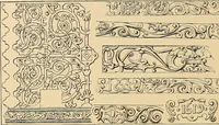 An illustration from Period furnishings; an encyclopedia of historic furniture, decorations and furnishings (1911)