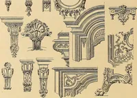 An illustration from Period furnishings; an encyclopedia of historic furniture, decorations and furnishings (1911)
