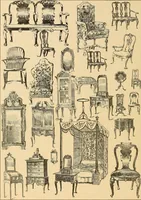 An illustration from Period furnishings; an encyclopedia of historic furniture, decorations and furnishings (1911)