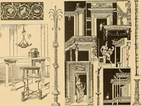 An illustration from Period furnishings; an encyclopedia of historic furniture, decorations and furnishings (1911)