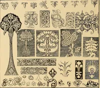 An illustration from Period furnishings; an encyclopedia of historic furniture, decorations and furnishings (1911)