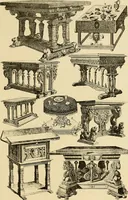 An illustration from Period furnishings; an encyclopedia of historic furniture, decorations and furnishings (1911)