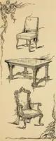An illustration from Periods of furniture : a concise resumé of all leading types of furniture; descriptions of their derivations concisely told; amply illustrated. (1903)