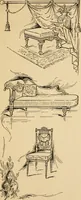 An illustration from Periods of furniture : a concise resumé of all leading types of furniture; descriptions of their derivations concisely told; amply illustrated. (1903)