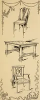 An illustration from Periods of furniture : a concise resumé of all leading types of furniture; descriptions of their derivations concisely told; amply illustrated. (1903)