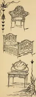 An illustration from Periods of furniture : a concise resumé of all leading types of furniture; descriptions of their derivations concisely told; amply illustrated. (1903)